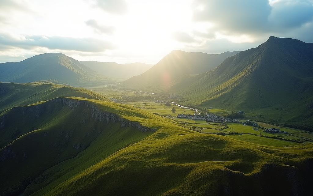 Aerial drone photography of scenic landscape